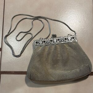 Vintage Hillard & Hanson Silver Mesh Evening Bag with Chain Strap